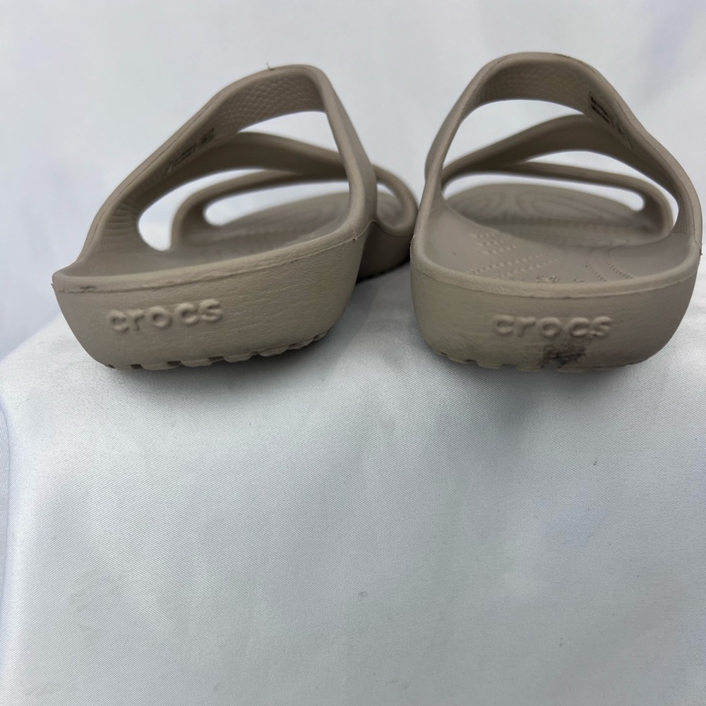 CROCS Kadee Cobblestone Taupe Slide Sandals - Picture 10 of 11